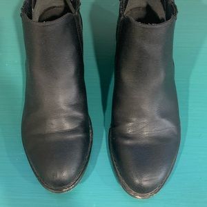 Black vegan leather ankle boots